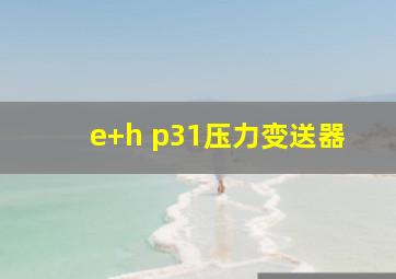 e+h p31压力变送器